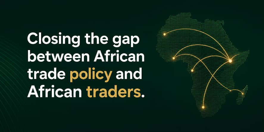 Closing the gap between African trade policy and African traders. A map showing trade routes connecting across the African continent.